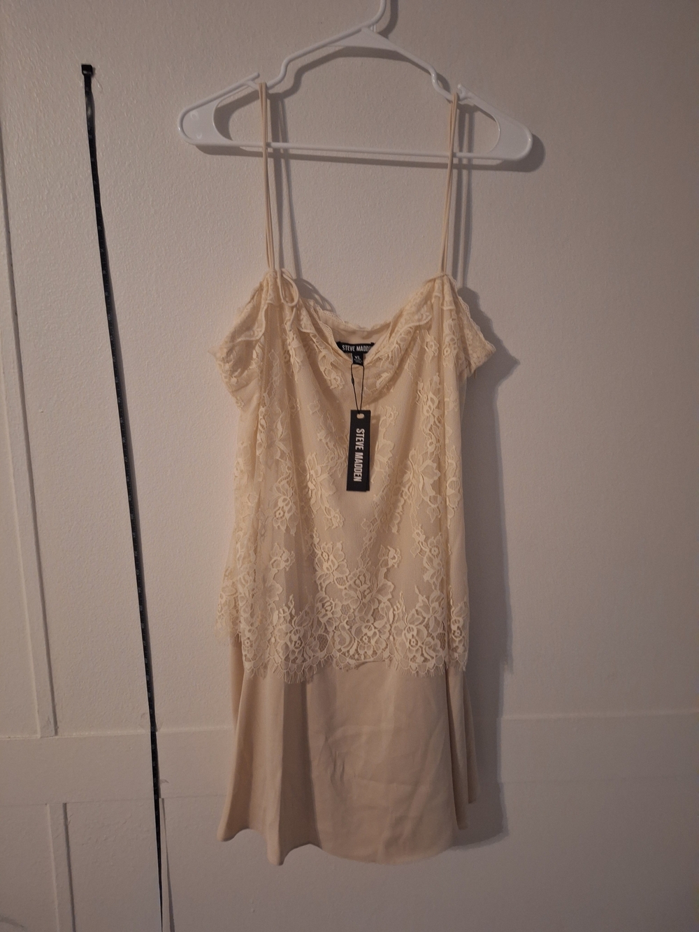Steve Madden Cream Lace Camisole Slip Dress